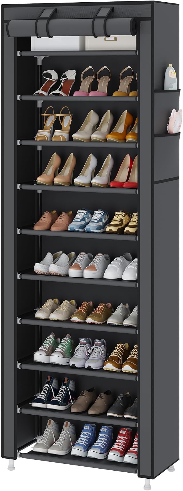 UDEAR 10-Tier Free Standing Shoe Rack Sturdy Shoe Rack Organizer by UDEAR