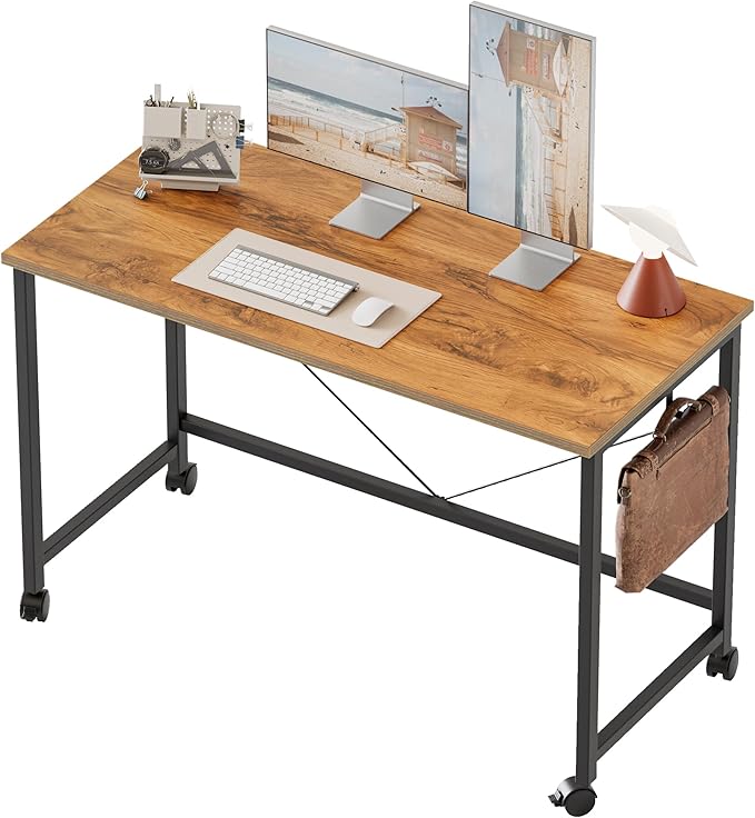 Rolling Computer Desk with Wheels, Gaming Desk by MERICONIA