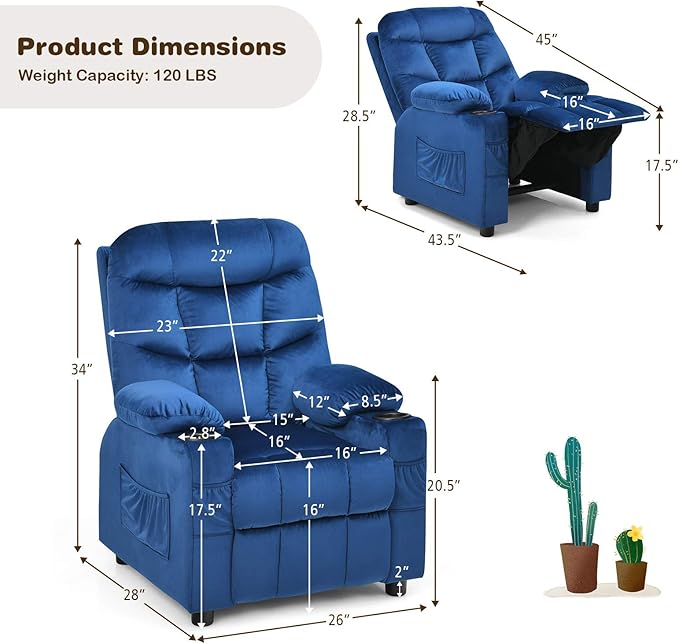 Costzon Kids Recliner Chair - Image 3