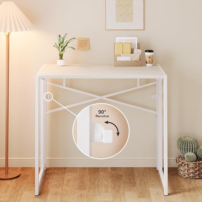 35 inch Small Folding Desk, Writing Gaming Computer Camping Desk - Image 6