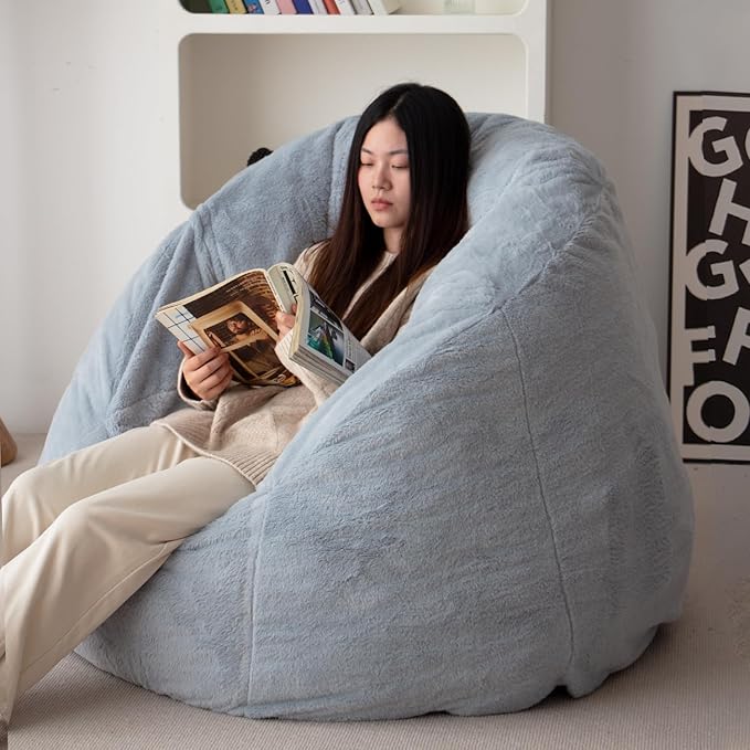 N&V Large Shell Bean Bag Chair, Adult Size Bean Bag Sack, Foam Filling - Image 5