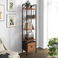5 Tier Bookshelves, Tall Narrow Bookcases by Unknown