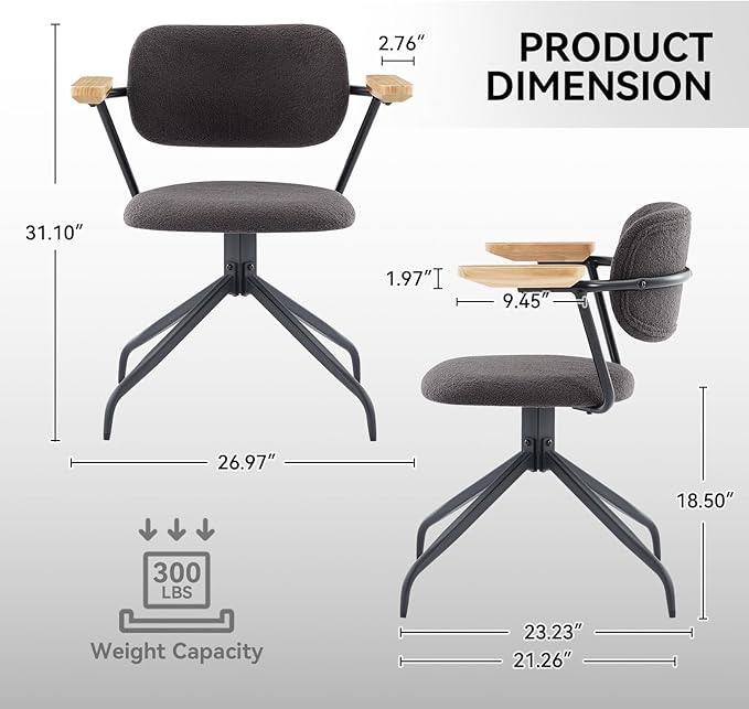 Modern Swivel Dining Chairs Set of 2 - Image 6