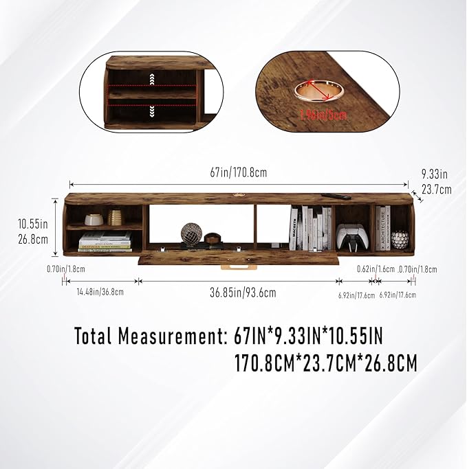 Floating TV Unit, Floating Shelves - Image 2