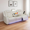 PU Leather Power Wall Hugger Chair Double Reclining Sectional Sofa 3-Seater by NicBex