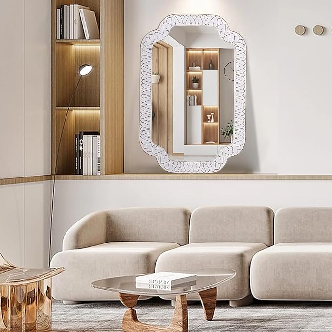 36x24 Inch Scalloped Wall Mirror - Image 7