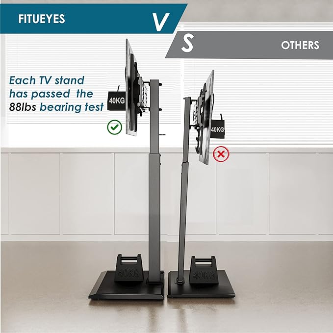 FITUEYES Iron Base Universal Floor TV Stand - Image 5