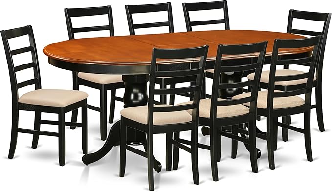 East West Furniture PLPF9-BCH-C 9 Piece Kitchen Table & Chairs Set Includes an by EastWestFurniture