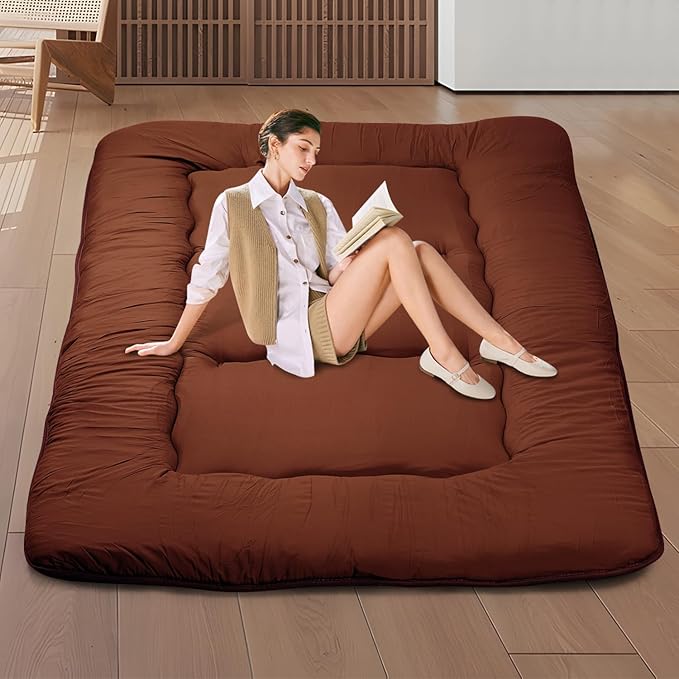 Japanese Floor Mattress, Roll Up Memory Foam Tatami Mat Easy to Store and by Unknown