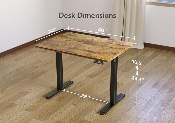 YDN Standing Desk, 40x24 Inch Electric Adjustable Height Stand up Desk - Image 3