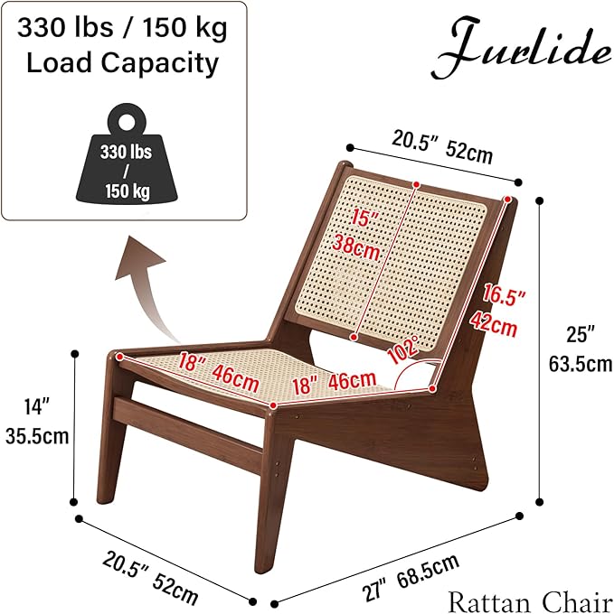 Mid-Century Accent Chair, Rattan Lounge Chair - Image 2