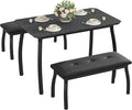 3 Piece Farmhouse Dining Table Set by SLEKVERSA