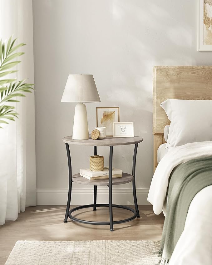 VASAGLE Side Table, 2-Tier Round End Table, Nightstand - Image 6
