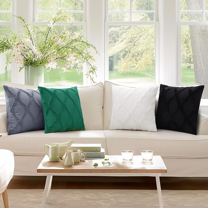 decorUhome Throw Pillow Covers 26x26 Inch Set of 2, Soft Plush Faux Fur Wool - Image 8