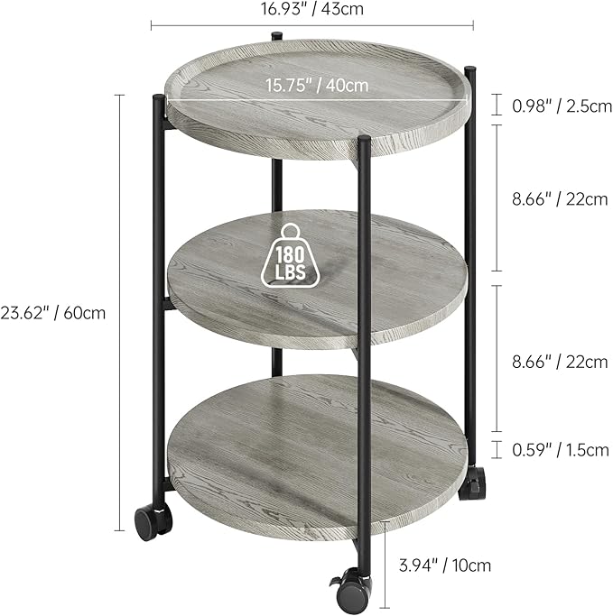 End Tables Living Room, 3-Tier Modern End Table - Image 3