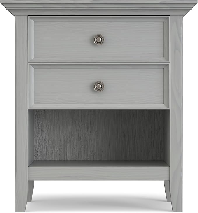 SIMPLIHOME Amherst SOLID WOOD 24 Inch Wide Traditional Bedside Nightstand Table - Image 6