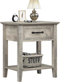 IDEALHOUSE Grey Nightstand, End Table by IDEALHOUSE