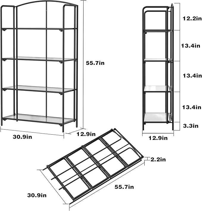 Crofy No Assembly Folding Bookshelf - Image 3