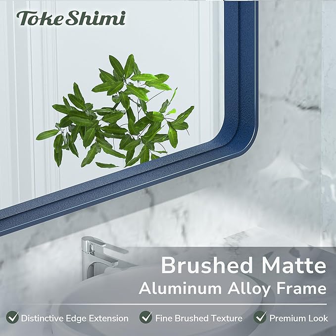 TokeShimi 48 x 24 Inch Wall Mirror Blue Bathroom Vanity Mirror - Image 3