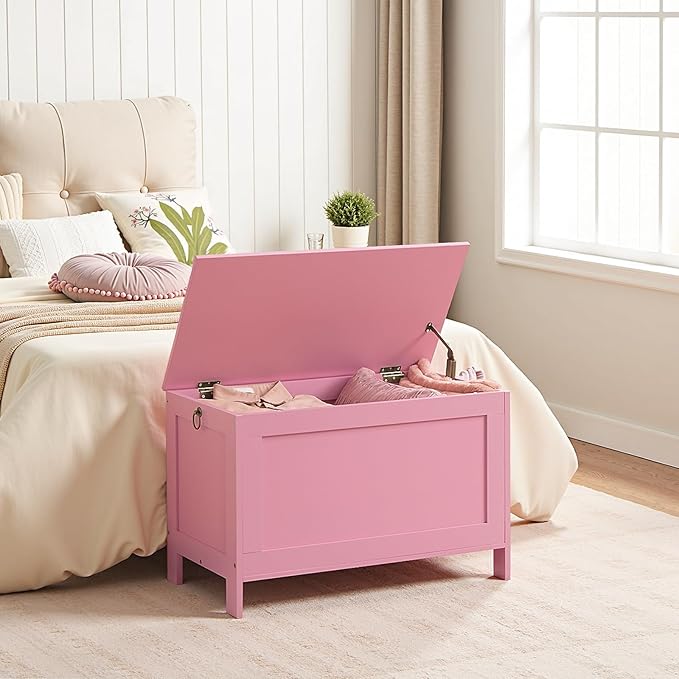 HOOBRO Toy Box, Retro Wooden Look Storage Chest - Image 5