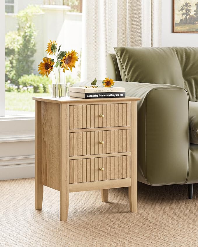Fluted Nightstand, Farmhouse Night Stand - Image 3