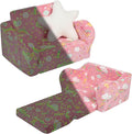 Unicorn Glow in The Dark Toddler Couch, 2-in-1 Toddler Soft Couch Fold Out by MOMCAYWEX