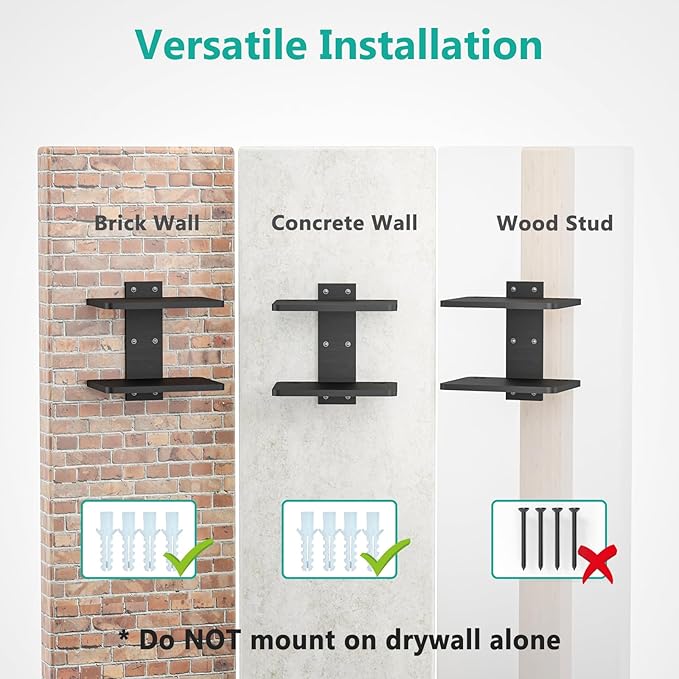 WALI Projector Mount Floating TV Shelf, Holds Up to 22lbs, Wooden Wall Mounted - Image 6