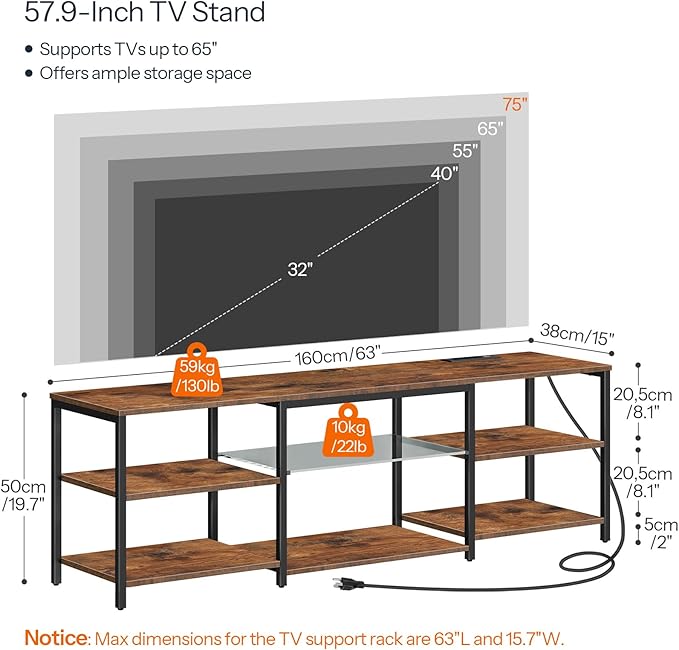 HOOBRO LED TV Stand for 75 Inch TVs - Image 3