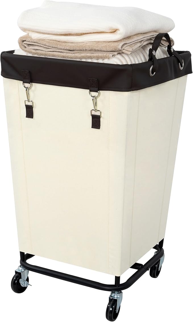 FLYBOX Laundry Hamper with Wheels, 160L Clothes Large Laundry Basket with Steel by FLYBOX