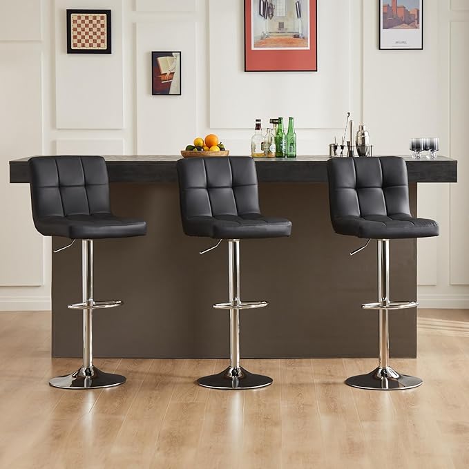 DUMOS Bar Stools Set of 4, 24 inch Counter Height Bar Stools, Upholstered - Image 6