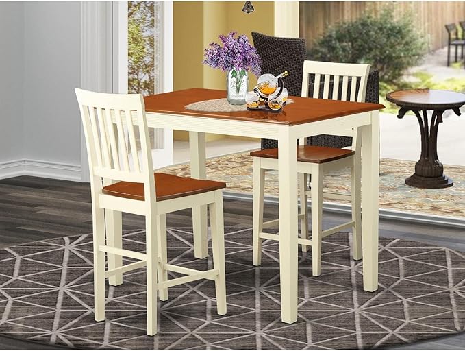 East West Furniture YAVN3-WHI-W 3 Piece Kitchen Counter Set - Image 6
