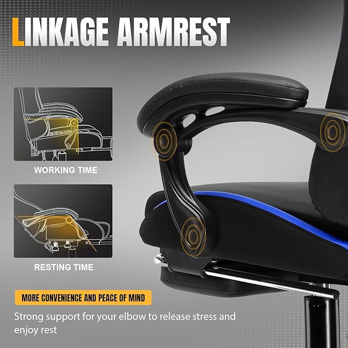 GTRACING Gaming Chair with Foot Rest & Pocket Spring Cushion, Ergonomic High - Image 7