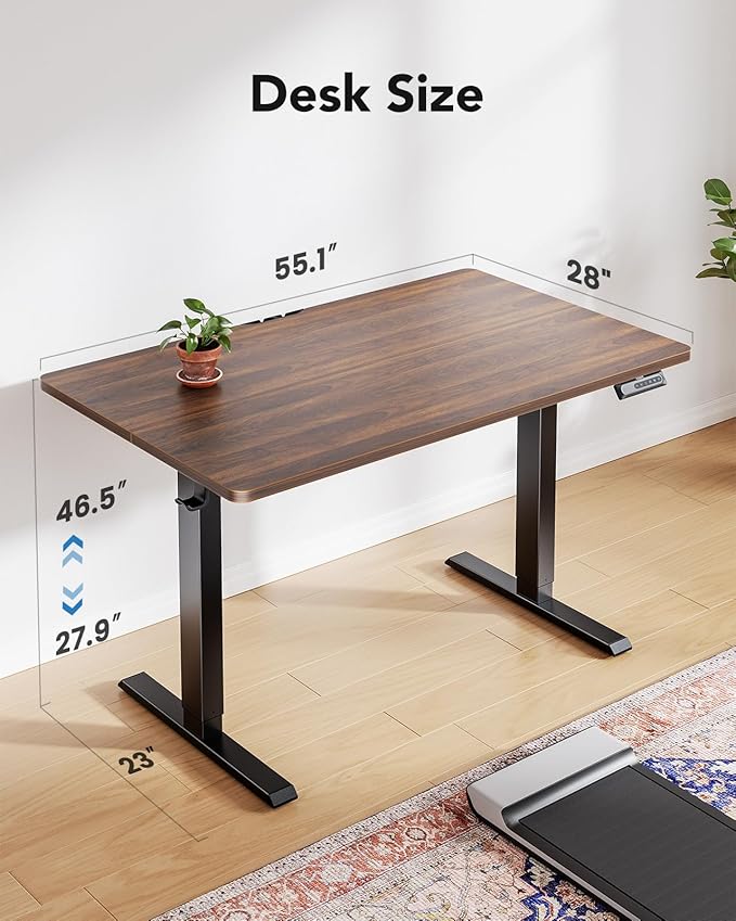 HUANUO 55" x 28" Electric Standing Desk Adjustable Height, 4 Memory Height - Image 3