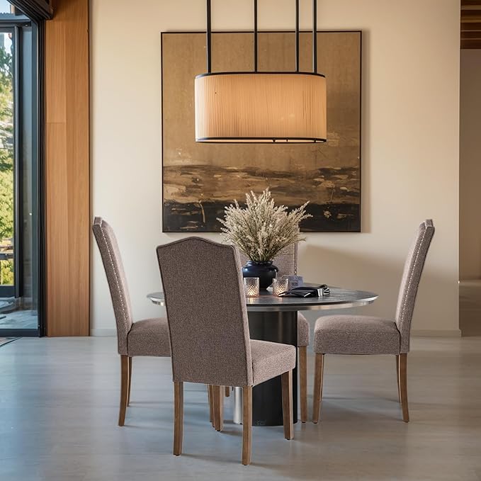 Stylish Upholstered Parsons Dining Chair Kitchen - Image 2