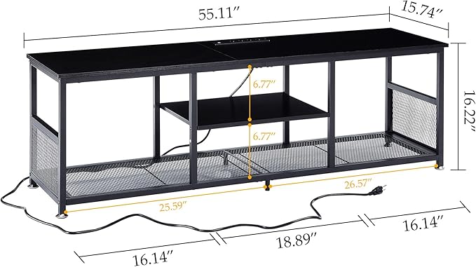 VECELO TV Stand with Power Outlets - Image 10