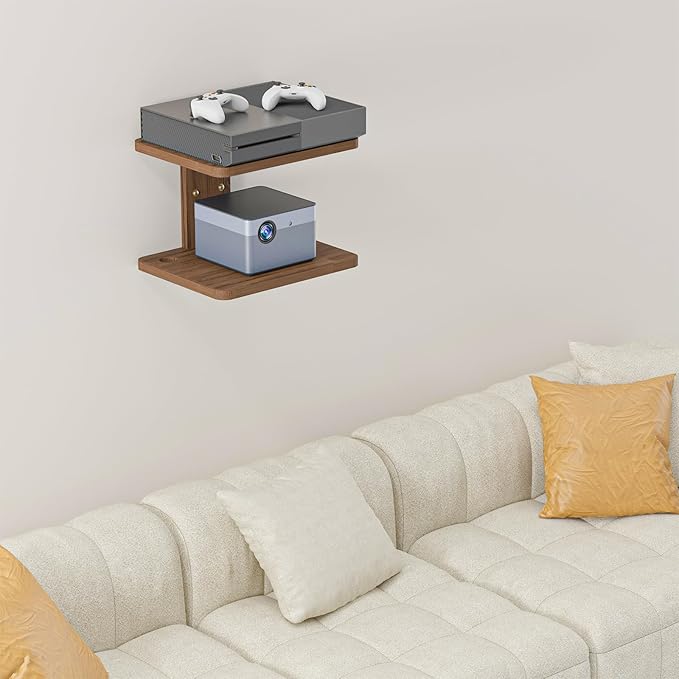 WALI Floating TV Shelf, Projector Shelf Holds Up to 22lbs, Wooden Projector - Image 7