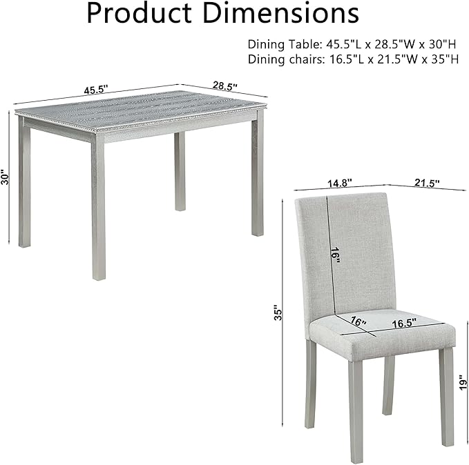 Ball & Cast 5 Piece Dining Table Set, Kitchen Table Set - Image 3