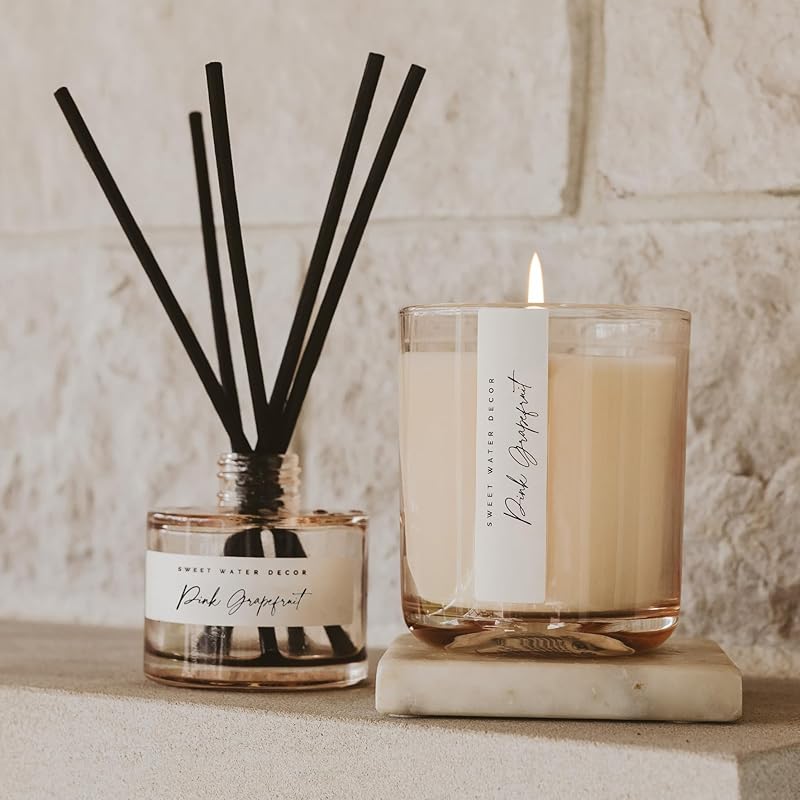 Sweet Water Decor Pink Grapefruit Reed Diffuser – Room Decor Aesthetic - Image 4