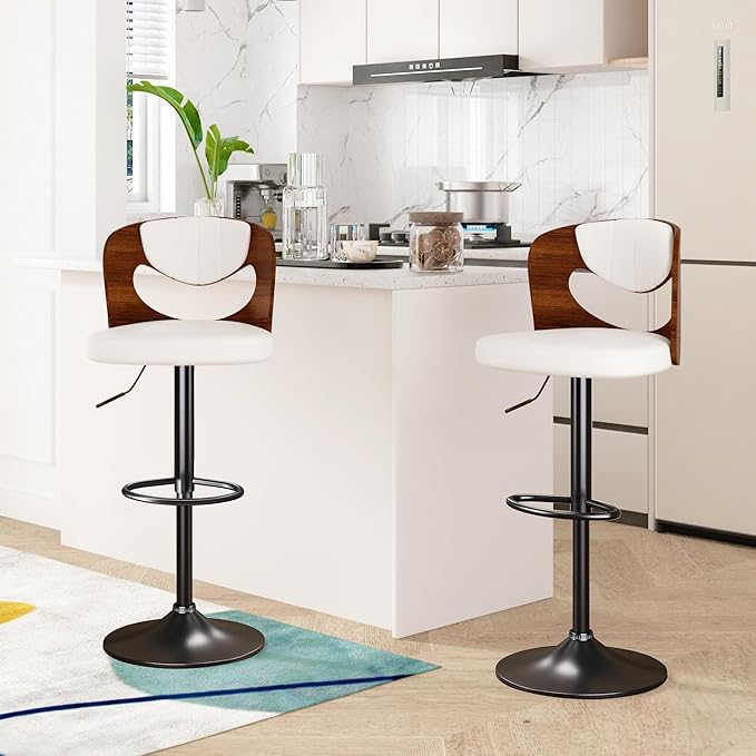 VECELO Bar Stools Set of 2, Kitchen Island Stools - Image 3