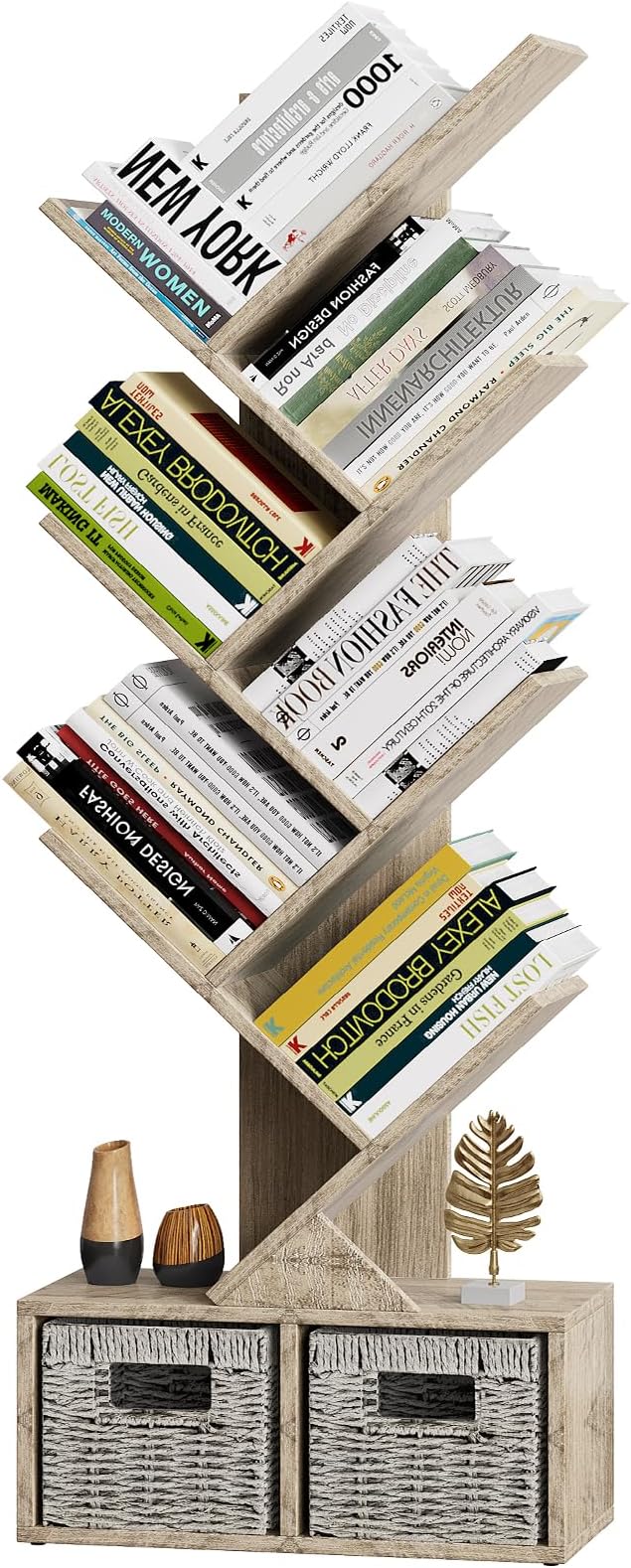 Vagusicc 6 Tier Tree Bookshelf, Small Bookcase - Image 5