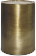 SIMPLIHOME Corbin Industrial 16 inch Wide Metal Metal Side Table in Antique Gold by SimpliHome