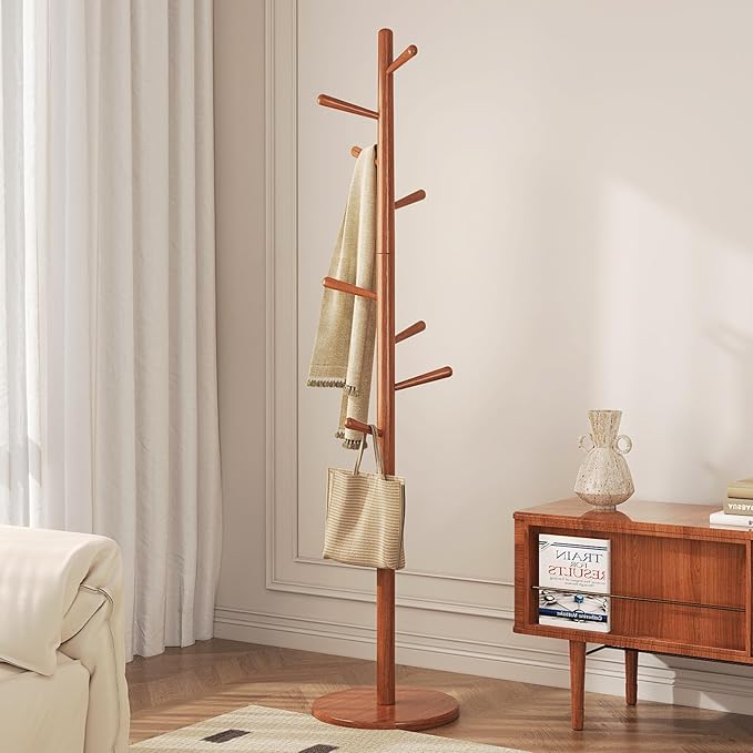 CozyDH Coat Rack Freestanding Solid Wood Coat Rack Stand, Coat Tree Freestanding - Image 7