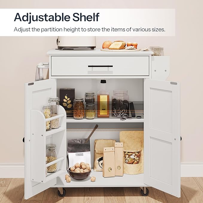 HOOBRO Kitchen Island with Power Outlet, Kitchen Storage Island with Large - Image 6