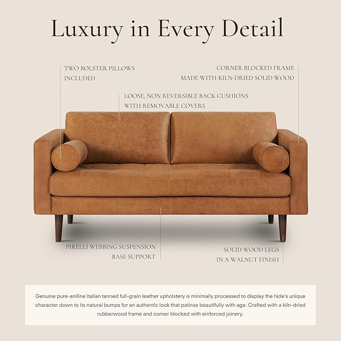 Poly & Bark Napa Leather Couch - Image 5