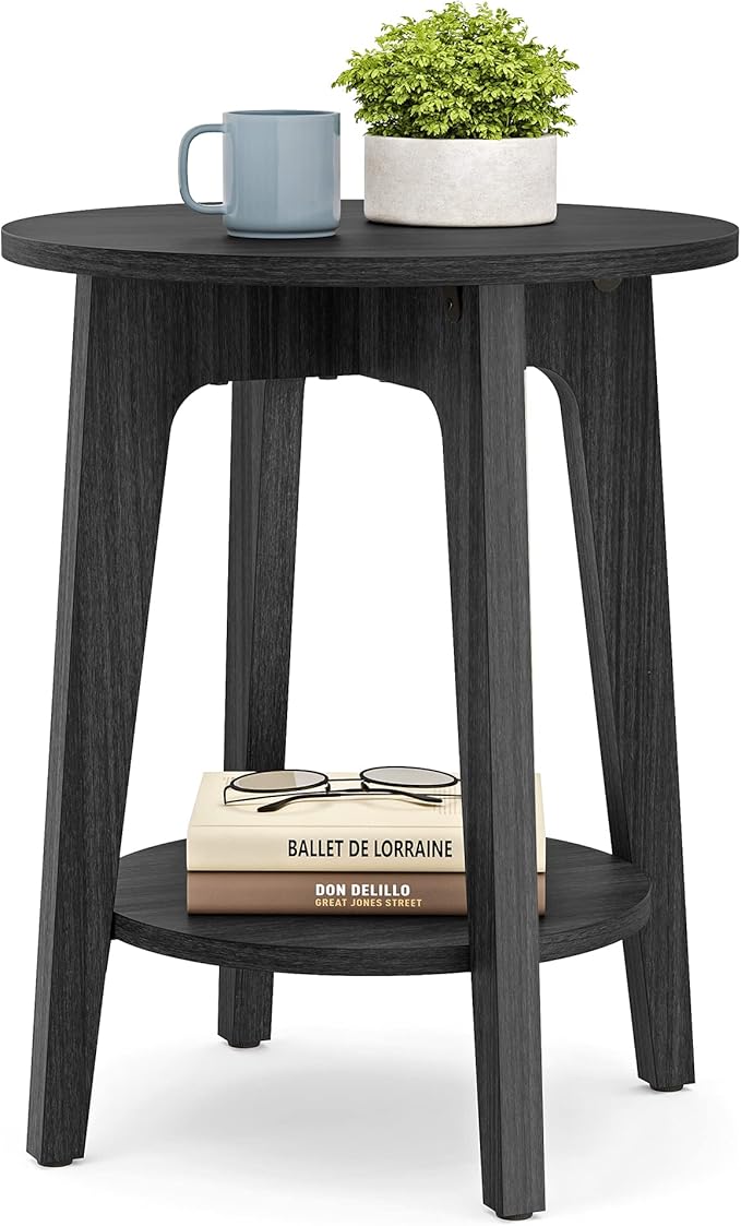 VASAGLE Side Table, Small Round End Table by VASAGLEbySONGMICSHOME