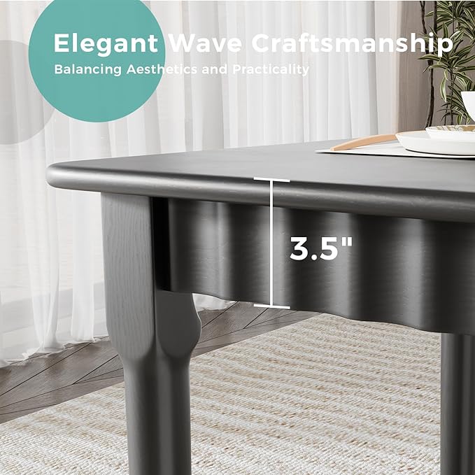 59 Inch Solid Wood Dining Table - Image 5