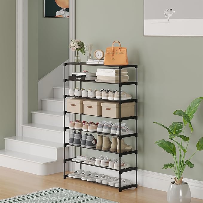 Calmootey 8-Tier Shoe Rack, Tall Large Capacity 40 Pairs Shoes Storage Organizer - Image 6