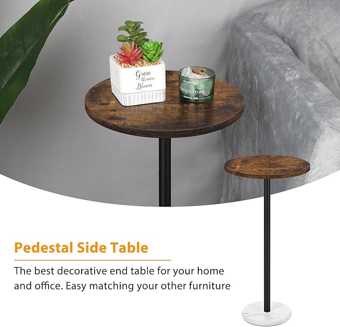 smusei Small Side Table for Small Spaces Round Bar Table - Image 7