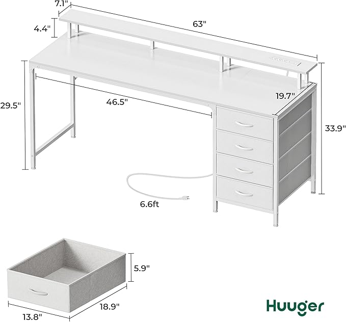 Huuger 63 Inch Computer Desk - Image 3