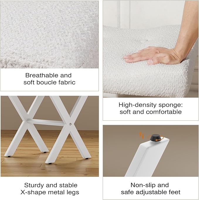 18-Inch Large Vanity Stool Chair, Vanity Bench - Image 5